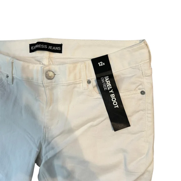 NWT! Express White Barely Boot Cut Jeans - Size 12P - Picture 2 of 5